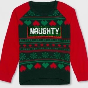 Christmas reversible naughty and nice sweater